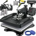 Produktbild: VEVOR 1200 W Hitzepresse 8 in 1 T-Shirtpresse 38 x 38 cm Schwarz Transferpresse Hei_presse T-Shirt zum Aufbringen von Buchstaben Zahlen und Mustern