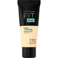 Produktbild: Maybelline Fit me! MATTE&PORELESS Make-up Nr. 110 Porcelain, flüssiges Make-up, passt sich dem Hautton an, feuchtigkeitsspendend, mattierend, leichte bis mittlere Deckkraft, 30 ml