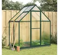Produktbild: vidaXL Gewächshaus, Gewächshaus mit Fundamentrahmen Grün 169x114x202 cm Aluminimum