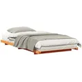 Produktbild: vidaXL Bett Bodenbettgestell Wachsbraun 100 x 200 cm Massivholz Kiefer (1-tlg) braun 100 cm x 200 cm x 10 cm