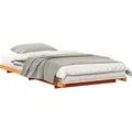 Produktbild: vidaXL Bodenbettgestell Wachsbraun 100 x 200 cm Massivholz Kiefer - Braun