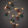 Produktbild: hellum LED Kupfer-Lichterkette Tauperlen, Tannenbaum und Rentier, 20 warmweiße LEDs, 90 cm Lichtlänge, Kabelfarbe silber, Indoor, batteriebetrieben (3AA), 524260