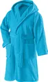 Produktbild: Erwin Müller Kinder-Bademantel mit Kapuze Uni Frottier türkis Größe 110/116 - weich, flauschig, saugstark, mit Bindegürtel und Taschen, 100% Baumwolle