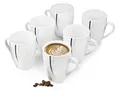 Produktbild: SÄNGER | Kaffeebecher Set Bilgola Black Lines aus Porzellan, 6-teiliges Kaffeebecher Set, Klassisches Design in mit Schwarzen Linien 250 ml | PREMIUM COLLECTION