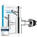 Produktbild: Bächlein Premium Design Siphon für Waschbecken & Waschtisch [Universalgröße mit Geräteanschluss] Premium Design Siphon fürs Waschbecken