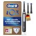 Produktbild: Oral-B iO Series 3 Plus Edition Elektrische Zahnbürste — Electric Toothbrush, Inkl. 3 Aufsteckbürsten, 3 Putzmodi für Zahnpflege — Designed by Braun, GUT GETESTET von STIFTUNG WARENTEST, Schwarz
