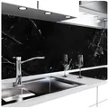 Produktbild: danario Küchenrückwand Folie selbstklebend - Matt - Spritzschutz Küche - versteift & robust schwarz 280 cm x 60 cm