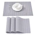 Produktbild: Tischsets Abwaschbar - Platzsets aus PVC, rutschfest und Waschbar - Platzdeckchen - Tischunterlage, Platzset, Tischuntersetzer für Esszimmer, Küche und Restaurant (Grau Mix, 4er Set)