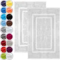Produktbild: NatureMark 2er Pack Badvorleger Badematte | Premium Qualität | 100% Baumwolle | 50 x 80 cm | Duschvorleger Duschmatte Doppelpack | Farbe: Weiß