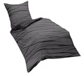 Produktbild: Kaeppel Wendebettwäsche Mako-Satin dunkelgrau Größe 1x 200x200 cm + 2X 80x80 cm