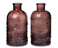Produktbild: Glasvase Ornament, Vase braun H:12 cm (2er Set) - Flaschenvase Tischdekoration