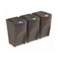 Produktbild: Prosperplast Sortibox Mülleimer Mülltrennsystem Abfalleimer Behälter (3x35L, Grau)