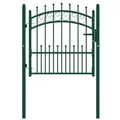 Produktbild: vidaXL Zauntor mit Spitzen Stahl 100x100 cm Grün