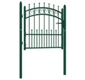 Produktbild: vidaXL Gartentor Zauntor mit Spitzen Stahl 100x100 cm Grün