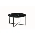 Produktbild: Livetastic Couchtisch, Schwarz, Metall, Glas, Marmoroptik, rund, Kufe, 80x45x80 cm, Wohnzimmer, Wohnzimmertische, Couchtische, Couchtische Marmoroptik