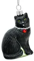 Produktbild: SIKORA Katze besondere Weihnachtskugel Glas Christbaumschmuck Deko Figur Weihnachten Anhänger Ornament - Meisterstücke - BS705, Variante:schwarz mit Kristall