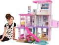 Produktbild: Barbie Dream House (114 cm), 3-stöckiges Puppenhaus Pool, Rutsche, Rollstuhllift