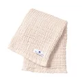 Produktbild: nordic coast company® Musselin Decke Baby Puckdecke Fransen Babydecke Musselin Mulltuch Pucktuch Spucktuch Musselin (Puder)