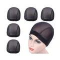Produktbild: Schwarz Mesh Dome Cap Haarnetz für Perücken mit Breitem Gummiband Wig Cap for...