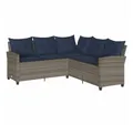 Produktbild: vidaXL Gartenlounge-Set L-förmiges Couchsofa mit Kissen Graues Polyrattan, (1-tlg)