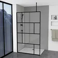 Produktbild: Dusche Walk In Dusche begehbare Dusche 120 x 195 cm - inkl. Deckenhalterung