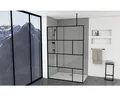Produktbild: Walk In Aurlane 140 cm Profil schwarz Glasdekor Industrie Design Reversibel