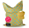 Produktbild: Lumaland Sitzsack XXL-Sitzsack Karo 380L senfgelb/pastellgrün, mit EPS-Perlen - out- & indoor - wasserfest