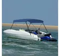 Produktbild: vidaXL Schutzplane, 2-Bow Bimini Top Marineblau 150x120x110 cm