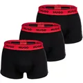 Produktbild: HUGO Herren Boxer Shorts, 3er Pack - Trunks Triplet Pack, Logo, Cotton Stretch Schwarz/Rot L