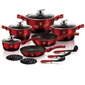 Produktbild: BerlingerHaus 15-teiliges Granit Kochtopfset Topfset Metallic Burgundy BH-1632N