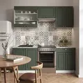Produktbild: Küchenzeile Fame-line, Grün-gold Landhaus/weiß, 200 Cm Ohne Arbeitsplatte, Vicco