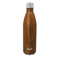 Produktbild: S'well Wiederverwendbare Wasserflasche aus Edelstahl, 750 ml, Teakholz, dreifach isolierte und auslaufsichere Trinkflasche für heiße und kalte Getränke bis zu 48h Kalt/24h Heiß
