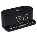 Produktbild: PEDEA FM Radiowecker mit induktiver QI-Ladefunktion und dimmbarem Display, Snooze, Dual Alarm und Sleep-Timer, schwarz