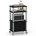 Produktbild: COSTWAY Küchenregal für Mikrowelle, Mikrowellenregal auf Rollen, Standregal Küche, Küchenwagen Beistellwagen Haushaltsregal schwarz