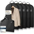 Produktbild: Bruce.® 5x Kleidersack Kurz 100x60cm – Atmungsaktive Kleiderhülle für Anzug, Jacke & Hemd – 120 GSM Materialstärke – Anzugtasche für Reisen & Aufbewahrung