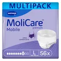 Produktbild: MoliCare premium Mobile 8 Tropfen Größe L, Inkontinenzhosen für Frauen und Männer mit schwerer Inkontinenz, extra Auslaufschutz, fortschrittlicher Hautschutz, verbesserte Passform, 56 Stück