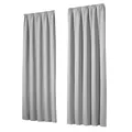Produktbild: heimtexland Vorhang Blickdicht Thermovorhang Verdunklungsvorhänge 2er Set Kräuselband Deko Gardine isolierend Kälteschutz Sonnenschutz Schalldämmung Ökotex Typ139 Silber hellgrau HxB 245x135 cm