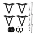 Produktbild: Relaxdays Hairpin Legs, 4er Set, 2 Streben, Metall, Haarnadel Tischbein für Hocker, Tisch & Schrank, 10 cm hoch, schwarz