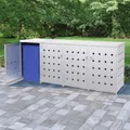 Produktbild: Mülltonnenbox 4 Tonnen 276,5x77,5x115,5 cm Edelstahl anthrazit Mülltonnenverklei