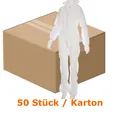Produktbild: Schutzanzug Ampri Overall PP weiss Gr. XXL Karton 50 Stück, Einwegoverall weiss Gr.XXL