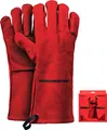 Produktbild: Feuermeister 50173615B Grillhandsschuhe, Leder, Größe 10, rot (1 Paar)