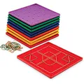 Produktbild: Learning Resources Geoboard Geometriebrett 5x5 Stifte Set mit 10 Stück ab 5 Jahren Mathematik Lernspielzeug Geometrie Formen Muster Symmetrie
