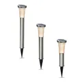 Produktbild: Esotec Solar Gartenstecker außen PADUA | 3er Set Gartenfackel Solarleuchte Gartenleuchte Stecklicht Dekoleuchte Solarfackel für draußen | AKKU METALL IP44 wetterfest outdoor 102479