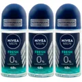 Produktbild: Nivea Deo Roll On Fresh Ocean 3 x 50ml 0% Aluminium 48H Schutz Antibakteriell