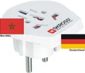 Produktbild: Reiseadapter für Deutschland und Geräte Marokko Reisestecker Geräteadapter Weiß