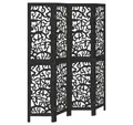 Produktbild: vidaXL Raumteiler 4-tlg. Paravent Schwarz Massivholz Paulownia, 1-tlg.