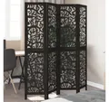 Produktbild: vidaXL Paravent, 4-tlg. Paravent Schwarz Massivholz Paulownia