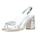 Produktbild: Laura Vita Damen Sandalette in Silber durchscheinend mit Perlen MARLEN-03, Größe:41 EU, Farbe:Silber