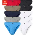 Produktbild: H.I.S Slip »Männer Unterhose« Packung, 10 Stk. in Unifarben, Gr. 4S - 10 Stk., rot, blau, marine, khaki, grau-meliert, weiß, schwarz, , 461431-4 10 Stk.