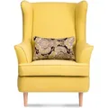 Produktbild: Ohrensessel Zeitloses Design Hohe Füße Inklusive Dekorativem Kissen 'stralis', Gelb, Stoff, Scandinavian, 82x108x80cm - Konsimo